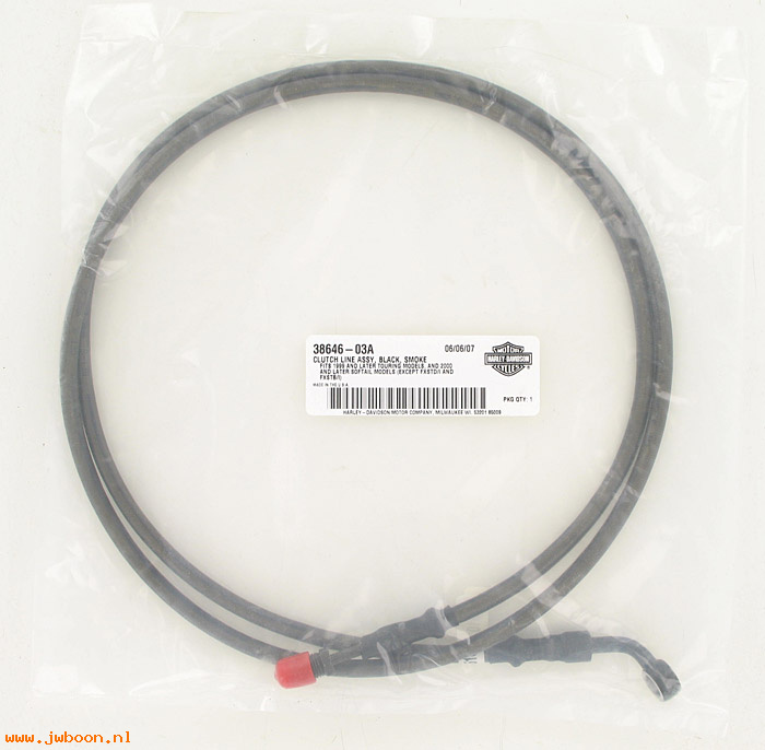   38646-03A (38646-03A): Hydraulic clutch line - black braided stainless - NOS - Touring