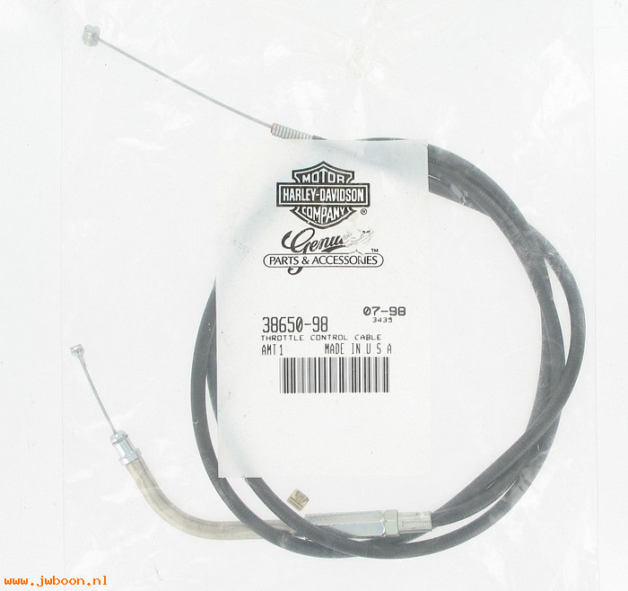  38650-98 (38650-98): Throttle control cable - NOS - Touring pull-back h.bar 55914-98