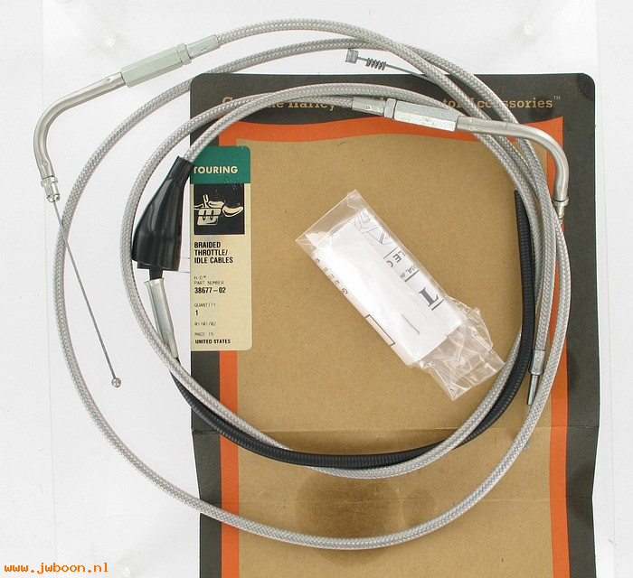   38677-02 (38677-02): Stainless steel, braided,throttle&idle cable kit,CVO - NOS-FLHR/I