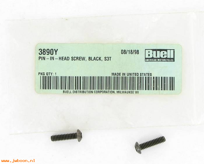       3890Y (    3890Y): Pin-in-head screw, 10-24 x 3/4" button head - NOS - Buell