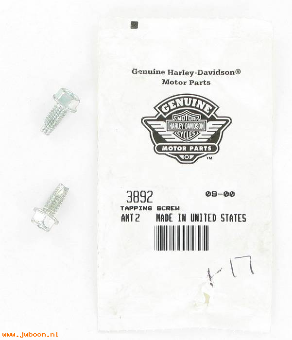       3892 (    3892): Screw, 1/4"-20 x 5/8" serrated flange hex head - self tapping,NOS