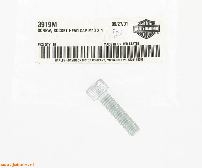       3919M (    3919M): Screw, M10 x 1.5 x 40 hex socket head - NOS - V-rod