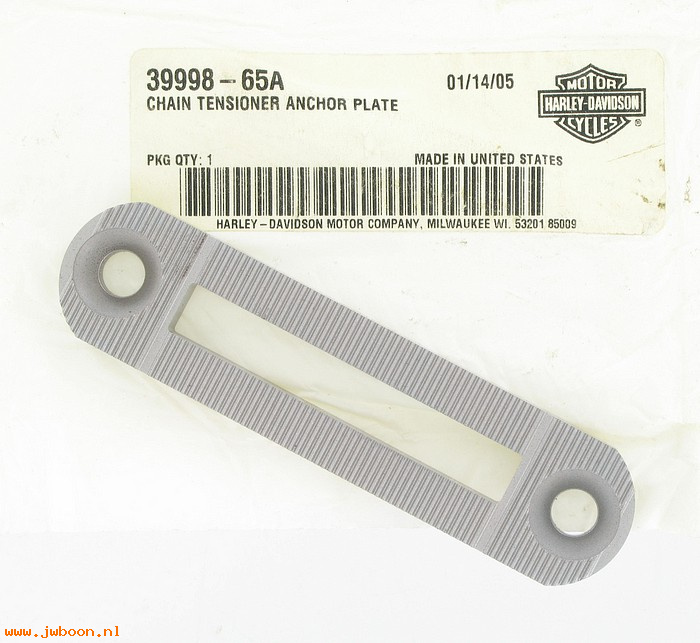   39998-65A (39998-65A): Anchor plate - chain tensioner - NOS - FL,FLT,FX,FXR,FXST, Shovel