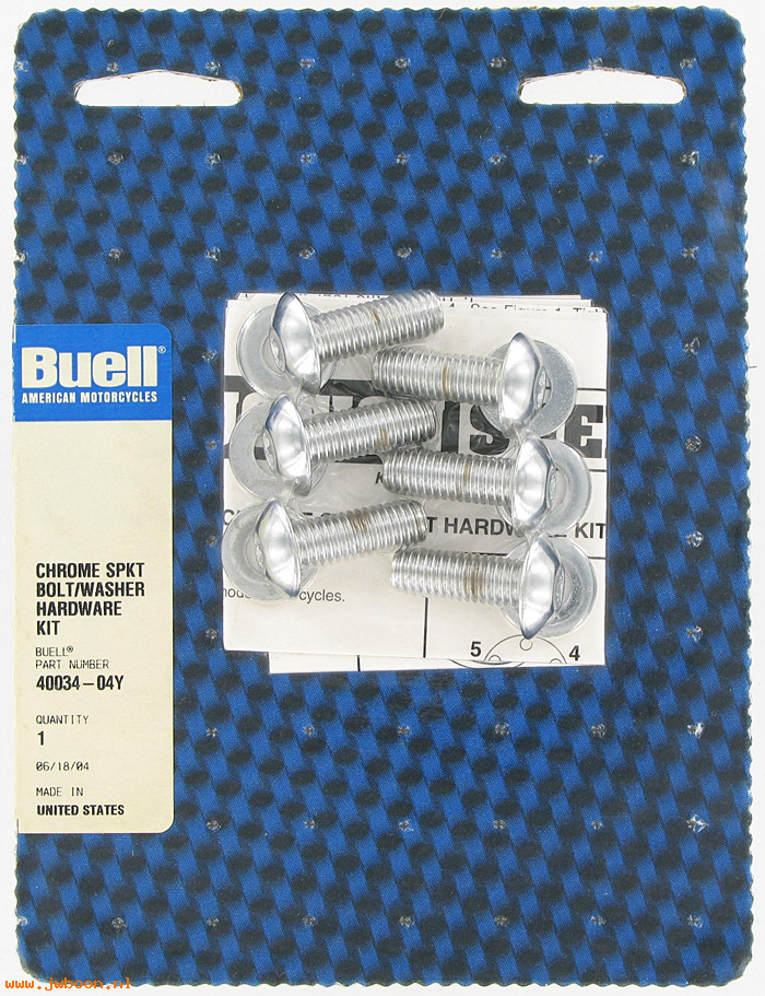   40034-04Y (40034-04Y): Sprocket bolt / washer kit - NOS - Buell XB