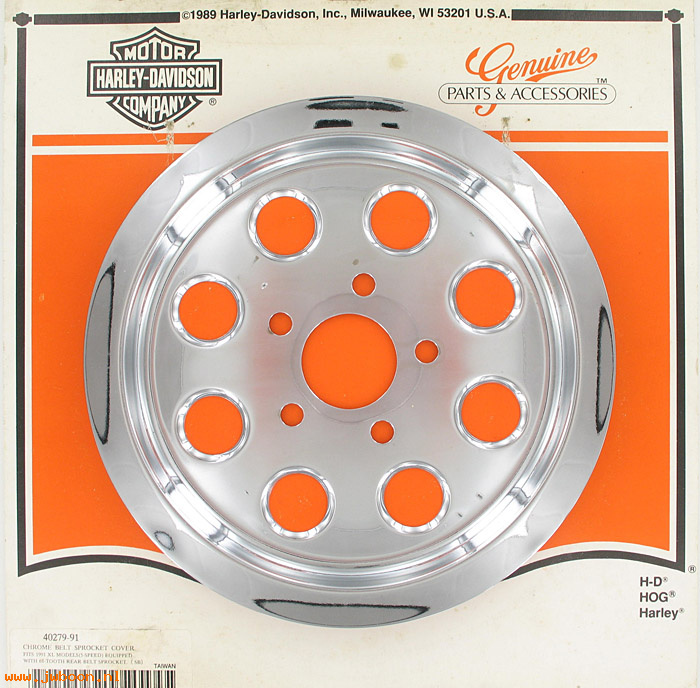   40279-91 (40279-91): Sprocket cover, with holes - 61T - NOS - Sportster XL