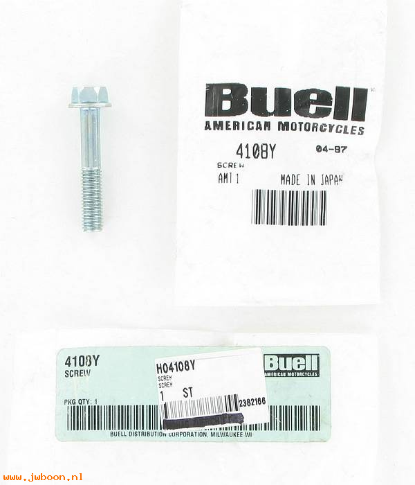       4108Y (    4108Y): Screw, M8 x 1.25 x 45 flange hex head - NOS - Buell