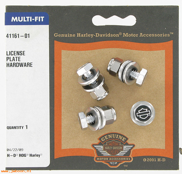   41161-01 (41161-01): License plate mounting hardware kit - bar & shield - NOS