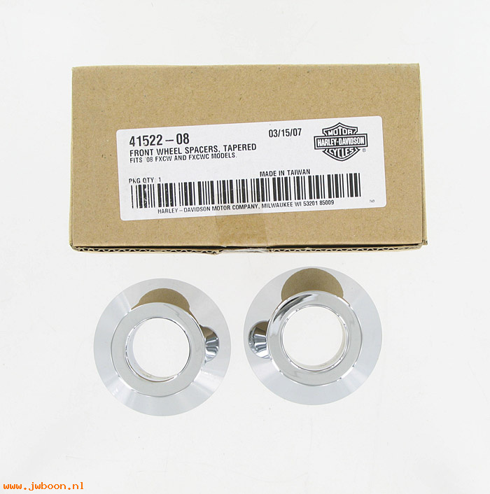   41522-08 (41522-08): Front wheel spacer kit - tapered - NOS - Softail Rocker FXCW '08-