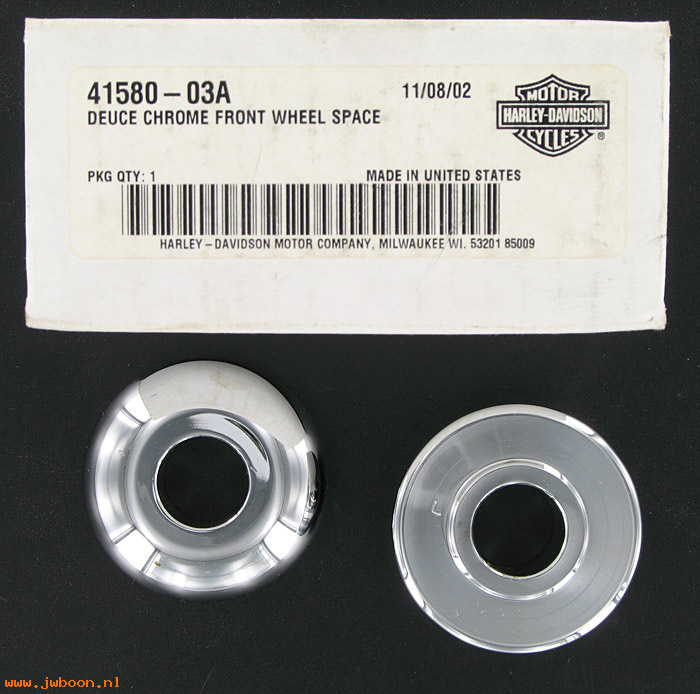   41580-03A (41580-03A): Front wheel spacer kit - NOS - FXSTD '00-'06. FXDWG 00-05. FXSTB