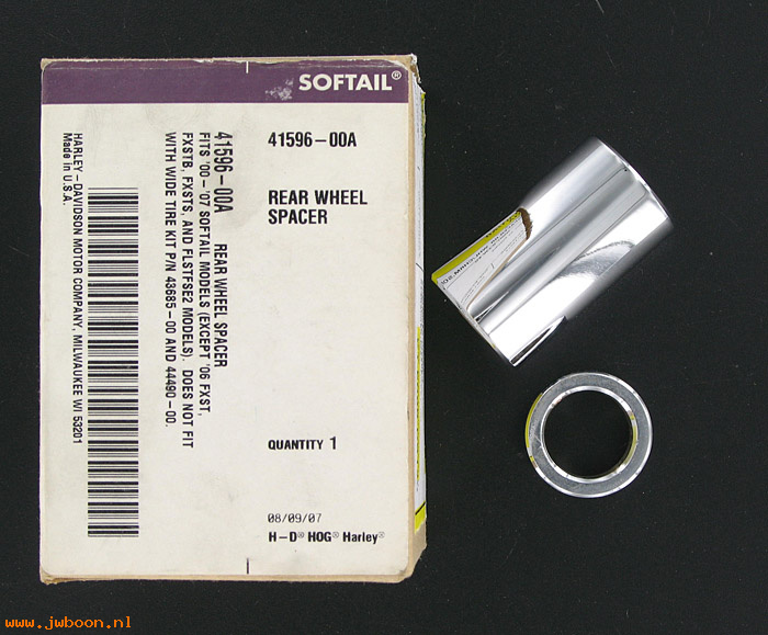   41596-00A (41596-00A): Rear wheel spacer kit - straight - NOS - Softail '00-'07