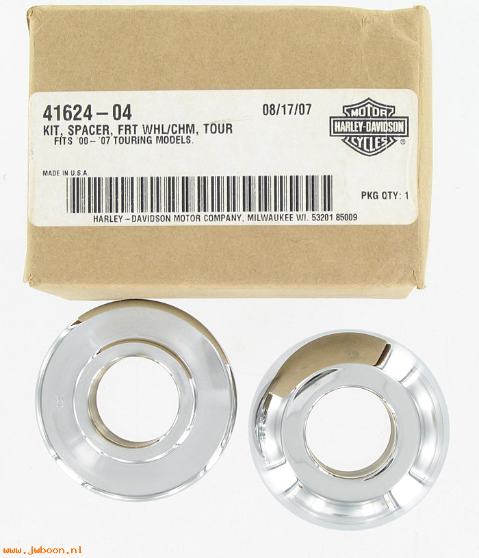   41624-04 (41624-04): Front wheel spacer kit - domed - NOS - Touring '00-'07
