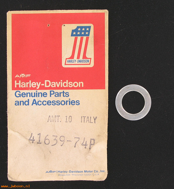   41639-74P (41639-74P / 22236): Washer, rear axle - NOS - Aermacchi SX 175 early'74. AMF H-D