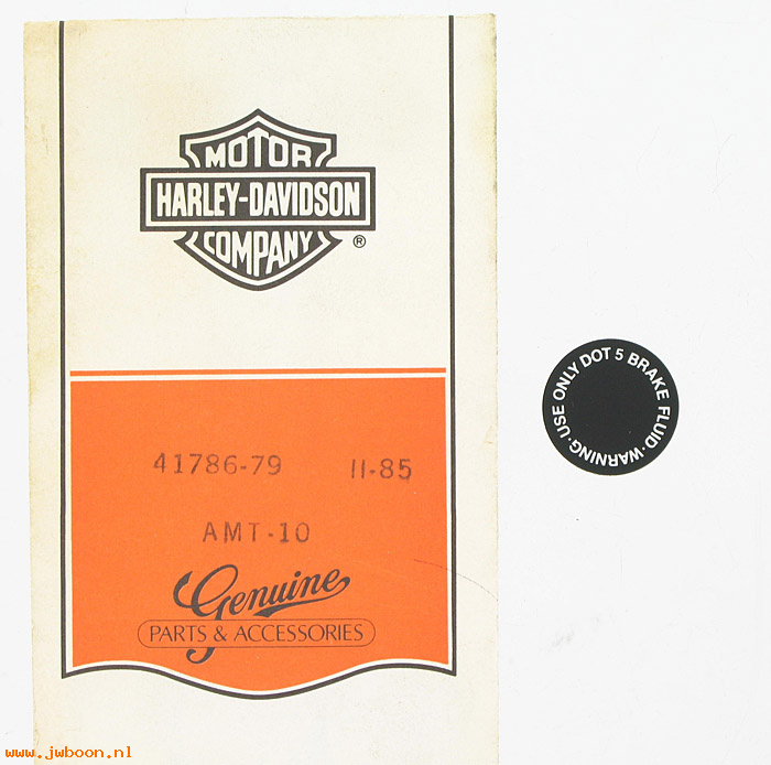   41786-79 (41786-79): Warning label, master cylinder - round - NOS - FL, FX mid-1979