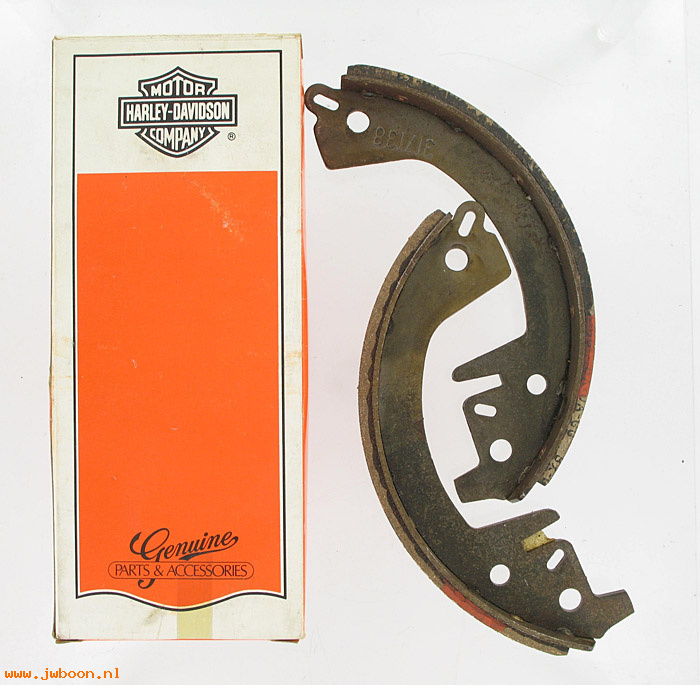   41801-58A (41801-58A): Brake shoes & linings-cast iron drums - NOS - FL L58-62. Sidecars