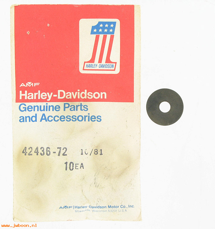   42436-72 (42436-72): Rubber, washer - NOS - Shovelhead FX late'72-early'79. AMF H-D