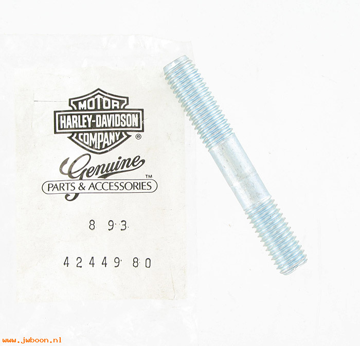   42449-80 (42449-80): Stud,left footrest;Cover&exhaust pipe, NOS, XL 80-03. Buell 95-99