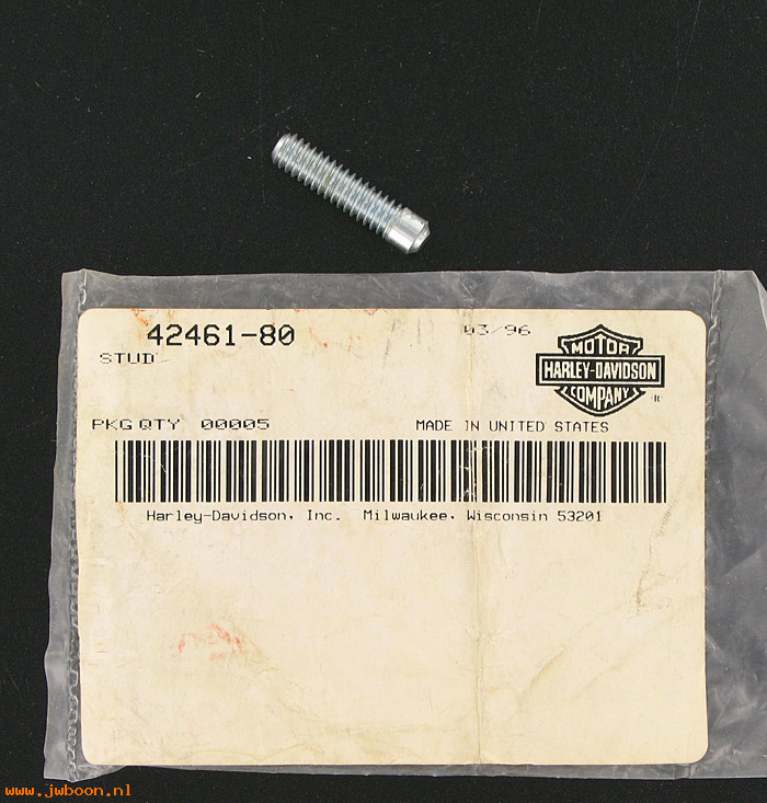   42461-80 (42461-80): Stud, brake pedal stop - NOS - ironhead Sportster XL late'80-'85