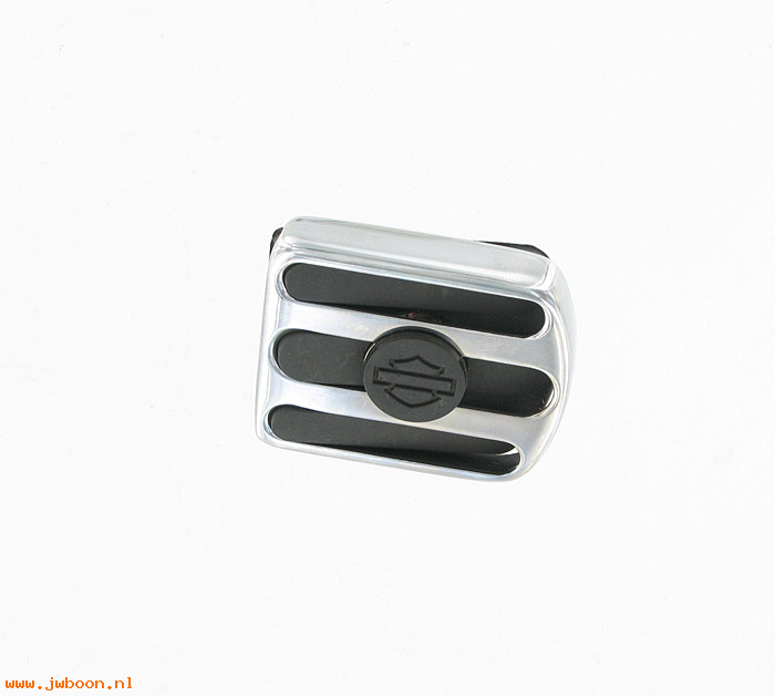   42476-95 (42476-95): Brake pedal pad,chrome&rubber, 3-slot, horizontal-NOS-FX Softail