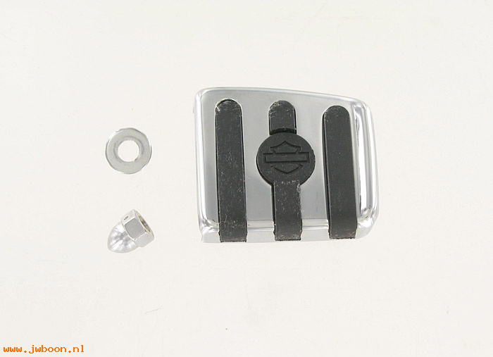   42482-95 (42482-95): Brake pedal pad, chrome&rubber, 3-slot, vertical, NOS, FX Softail