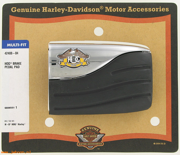   42488-04 (42488-04): Brake pedal pad, large - H.O.G. collection - NOS