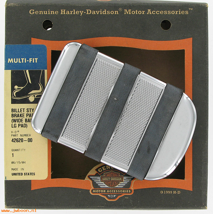   42620-00 (42620-00): Billet style brake pedal pad, large - wide band - NOS - Touring