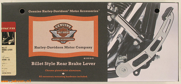  42666-03 (42666-03): Billet style rear brake lever - NOS - Dyna '03-later,except FLD