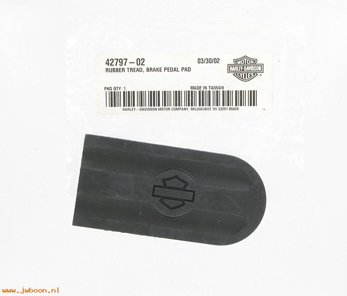   42797-02 (42797-02): Rubber tread, brake pedal pad - Bar & Shield - NOS