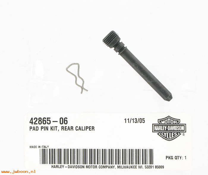   42865-06 (42865-06): Pin, rear brake pad - w/ clip - NOS - V-rod