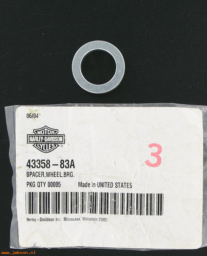   43358-83A (43358-83A): Spacer,pivot bearing/Wheel brg,right,NOS,XL 86-99.FXR.FXD.XR1000