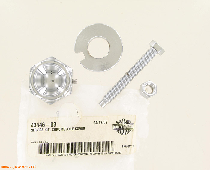   43446-03 (43446-03): Service kit, chrome axle cover - right - NOS