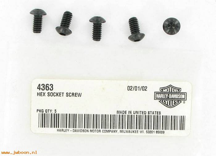      4363 (    4363): Screw, 1/4"-20 x 1/2" hex socket button head - NOS - V-rod, XL