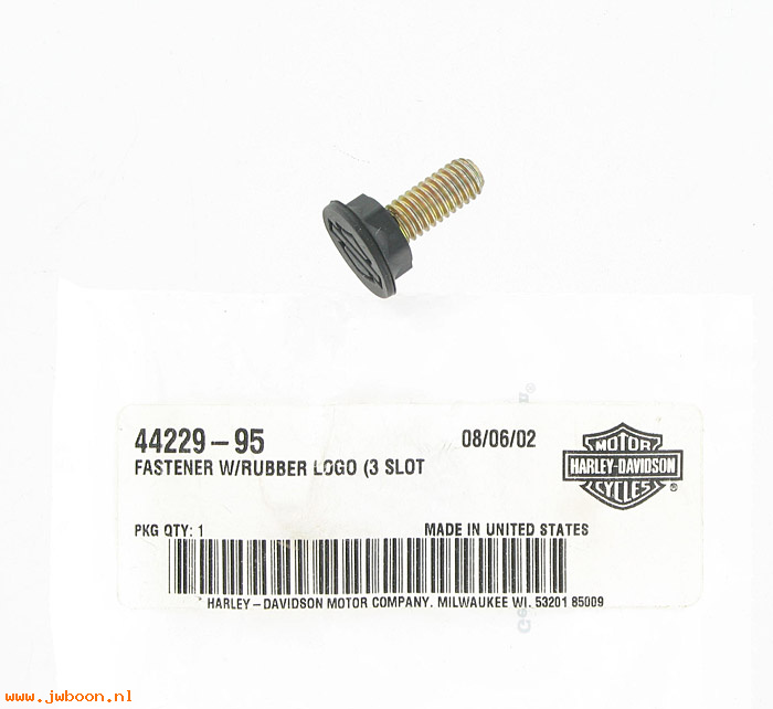   44229-95 (44229-95): Fastener with rubber logo, 3-slot brake pedal - NOS - Touring