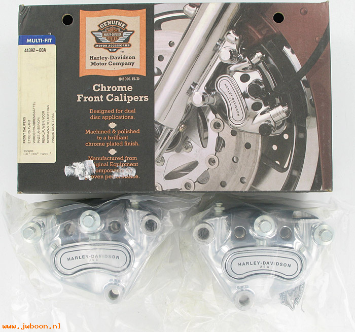   44392-00A (44392-00A): Front caliper kit,dual disc w/o pads&pins - NOS - FXD, XL, V-rod