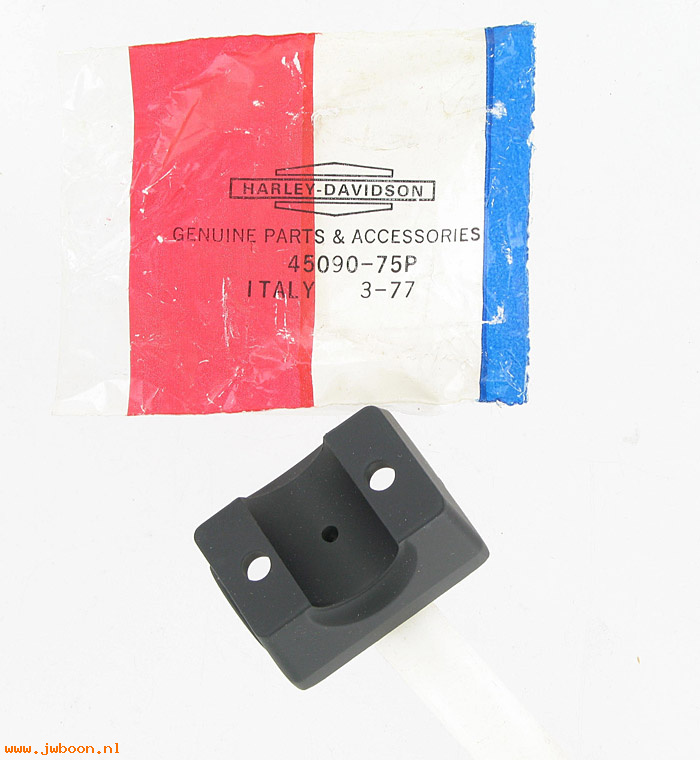  45090-75P (45090-75P / 23518): Clamp bracket, hand lever supports - NOS - SS,SX 175/250. AMF