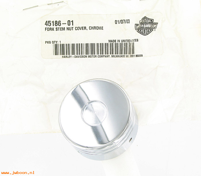   45186-01 (45186-01): Cover - fork stem nut - NOS - FXDWG2/3 '01-'02