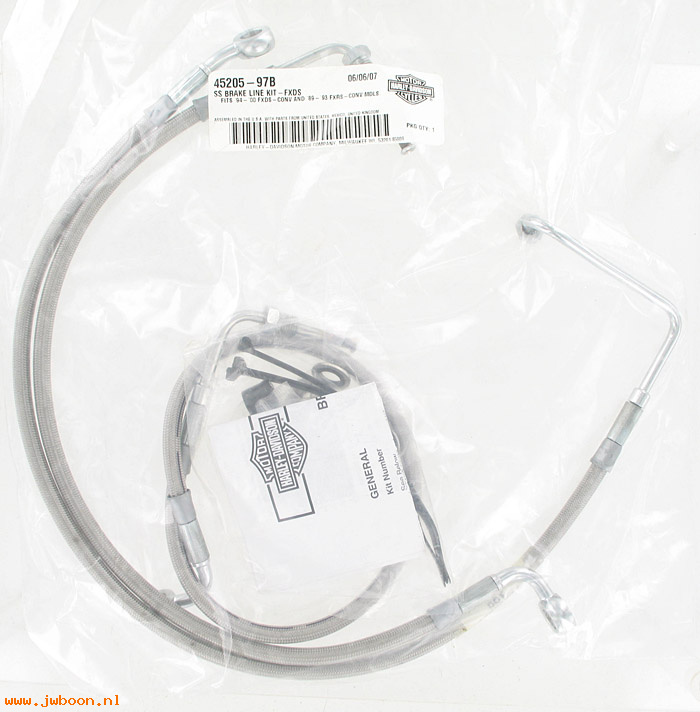   45205-97B (45205-97B): Stainless steel braided brake line,front-NOS- FXDS-CONV 94-00