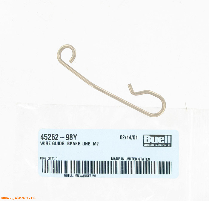   45262-98Y (45262-98Y): Wire guide - brake line - NOS - Buell 98-02, Cyclone, Thunderbolt