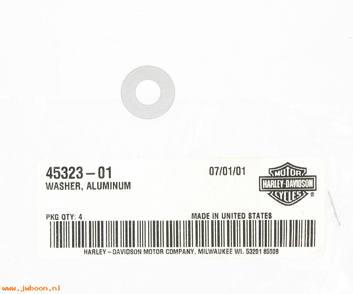   45323-01 (45323-01): Washer, aluminum - NOS - Softail front fender '01-'09