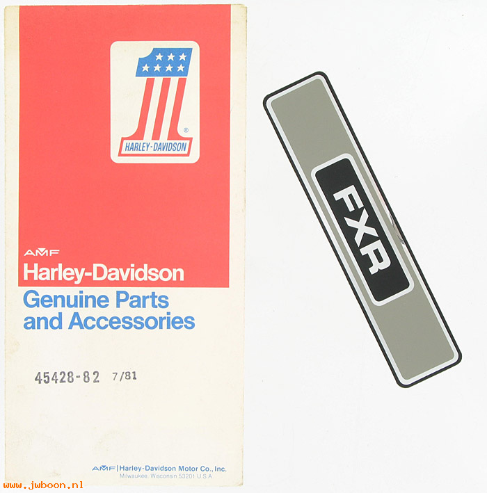   45428-82 (45428-82): Nameplate, decal, front fork -  "FXR" - NOS - FXR '82-'83