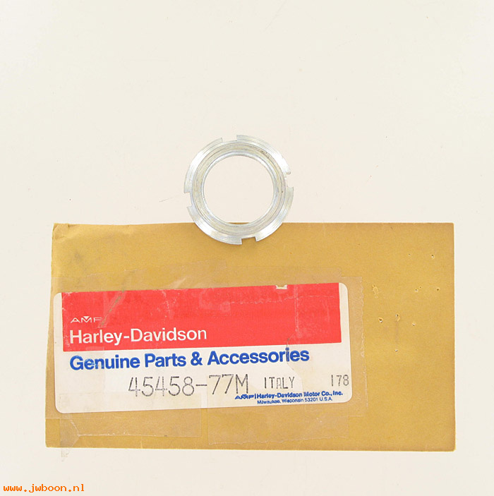   45458-77M (45458-77M / 27384): Adjuster, bearing - NOS - MX 250 competition model 1978. AMF H-D