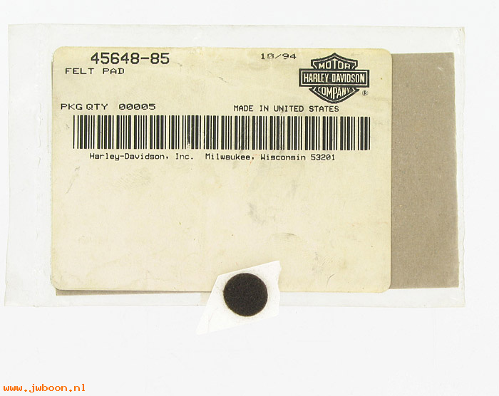   45648-85 (45648-85): Felt pad - NOS - FXWG, FXDWG, Softail FXST late'85-'06