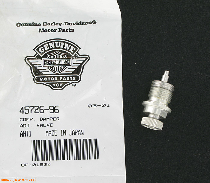   45726-96 (45726-96): Adjuster valve, comp, damper - NOS - FXDX 00-05. XL1200S 96-03