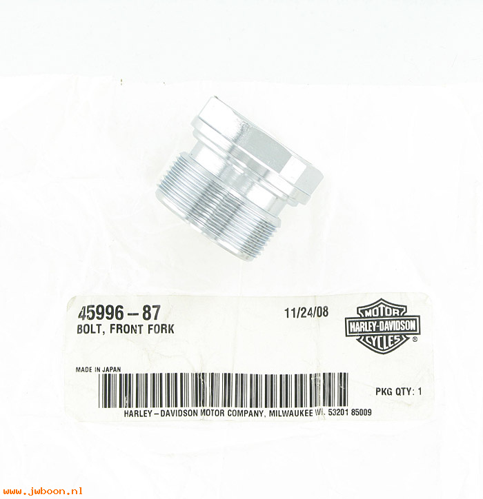   45996-87 (45996-87): Fork tube plug - NOS - FXR '87-'94. FXD Dyna '94-'05. XL's '88-