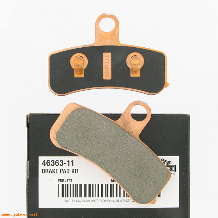  46363-11 (46363-11): Brake pad kit, front caliper - NOS - Softail '11-   Dyna,FXD '12-