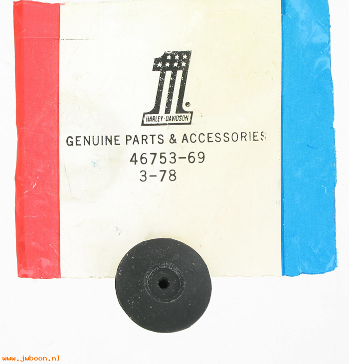   46753-69 (46753-69 / 46753-69P): Rubber pad, fork sleeve end - NOS - XLH, XLCH '74-'78. XLCR