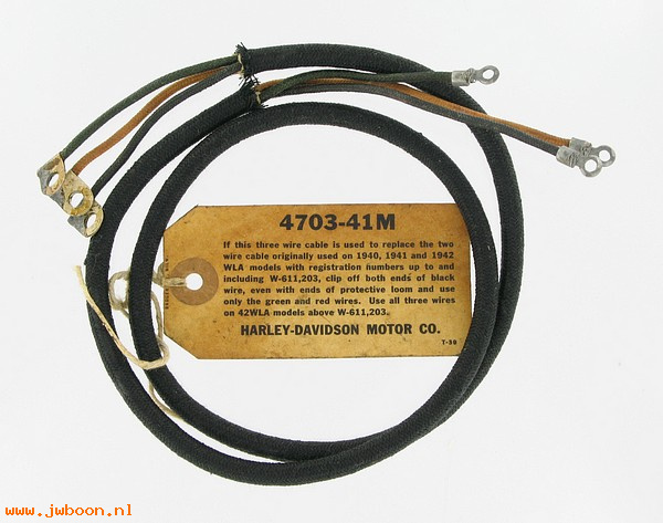    4703-41M ( 4703-41M): Wire, horn, toggle switch & B.O. lamp - NOS - WLA '41-'46
