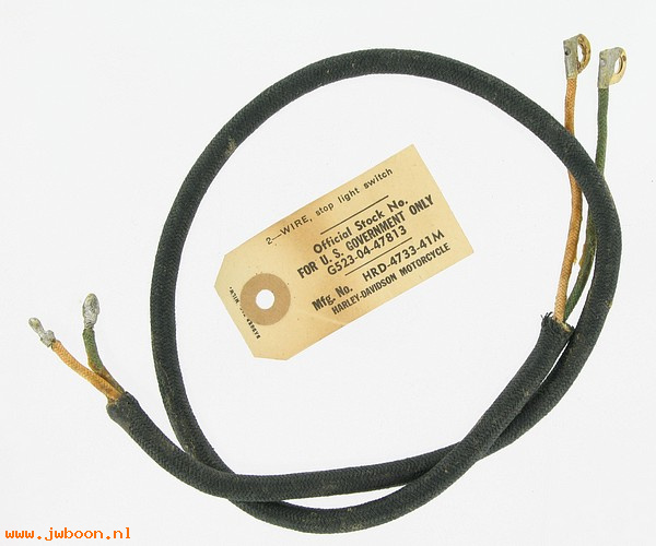    4733-41M ( 4733-41M): Wire, stop light switch - NOS - WLA '42-'52. G523-04-47813
