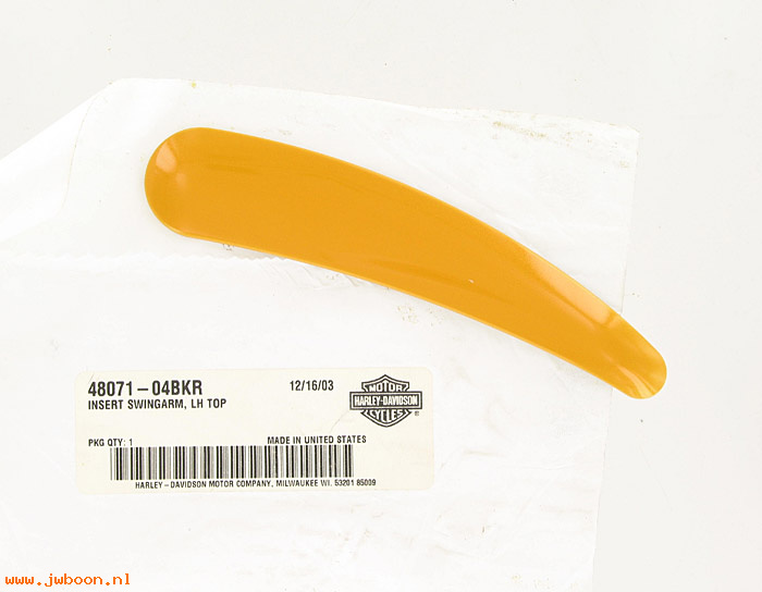   48071-04BKR (48071-04BKR): Swingarm insert, left top - yellow pearl - NOS