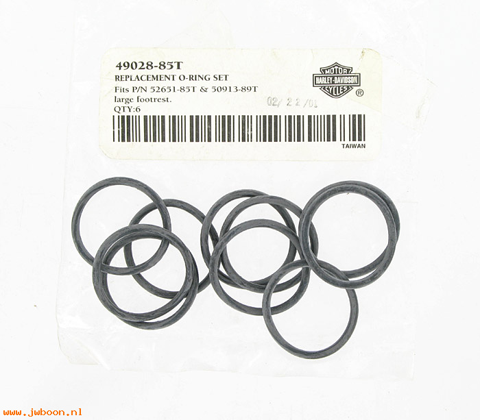   49028-85T (49028-85T  94697-85T): O-ring set, replacement o-rings,Eagle Iron - NOS, large footrests