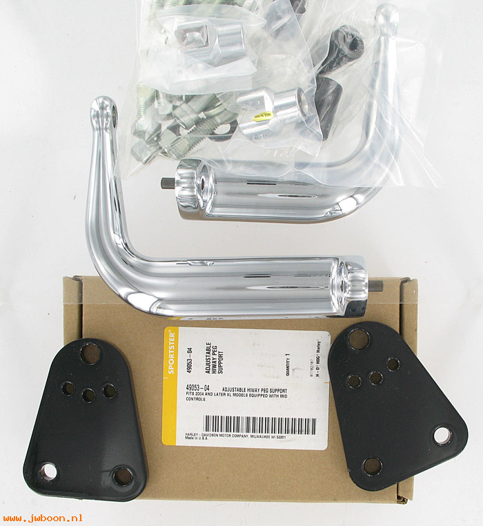   49053-04 (49053-04): Adjustable highway peg support kit - for male mount style footpeg